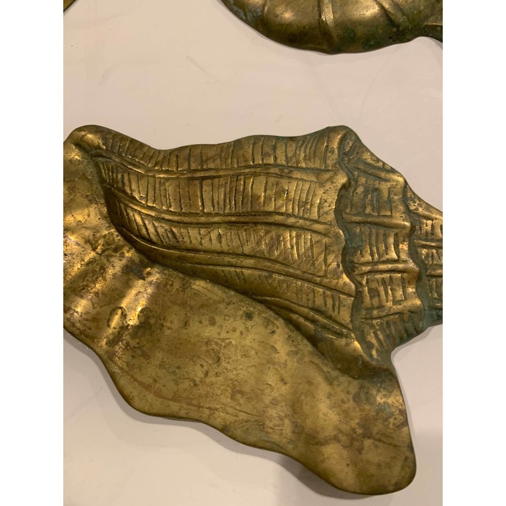 Flat Vintage Brass seashells that hang MCM